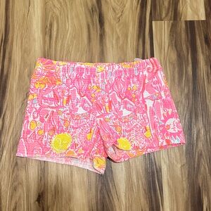 Pink and Yellow Girl’s Lilly Pulitzer Patterned Shorts size 12